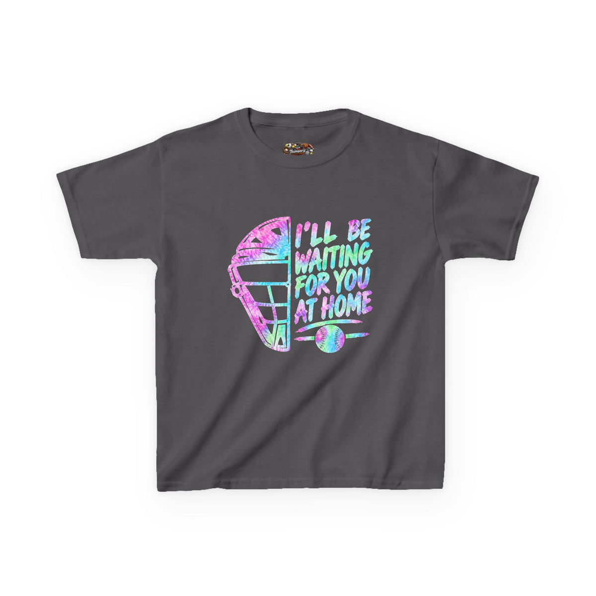 Kids Tee — Pastel Retro Helmet "I'll Be Waiting For You At Home" Graphic
