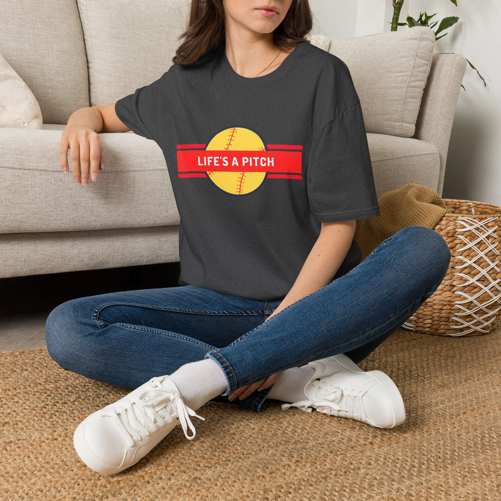 Life's a Pitch Baseball T-Shirt — Funny Softball Tee