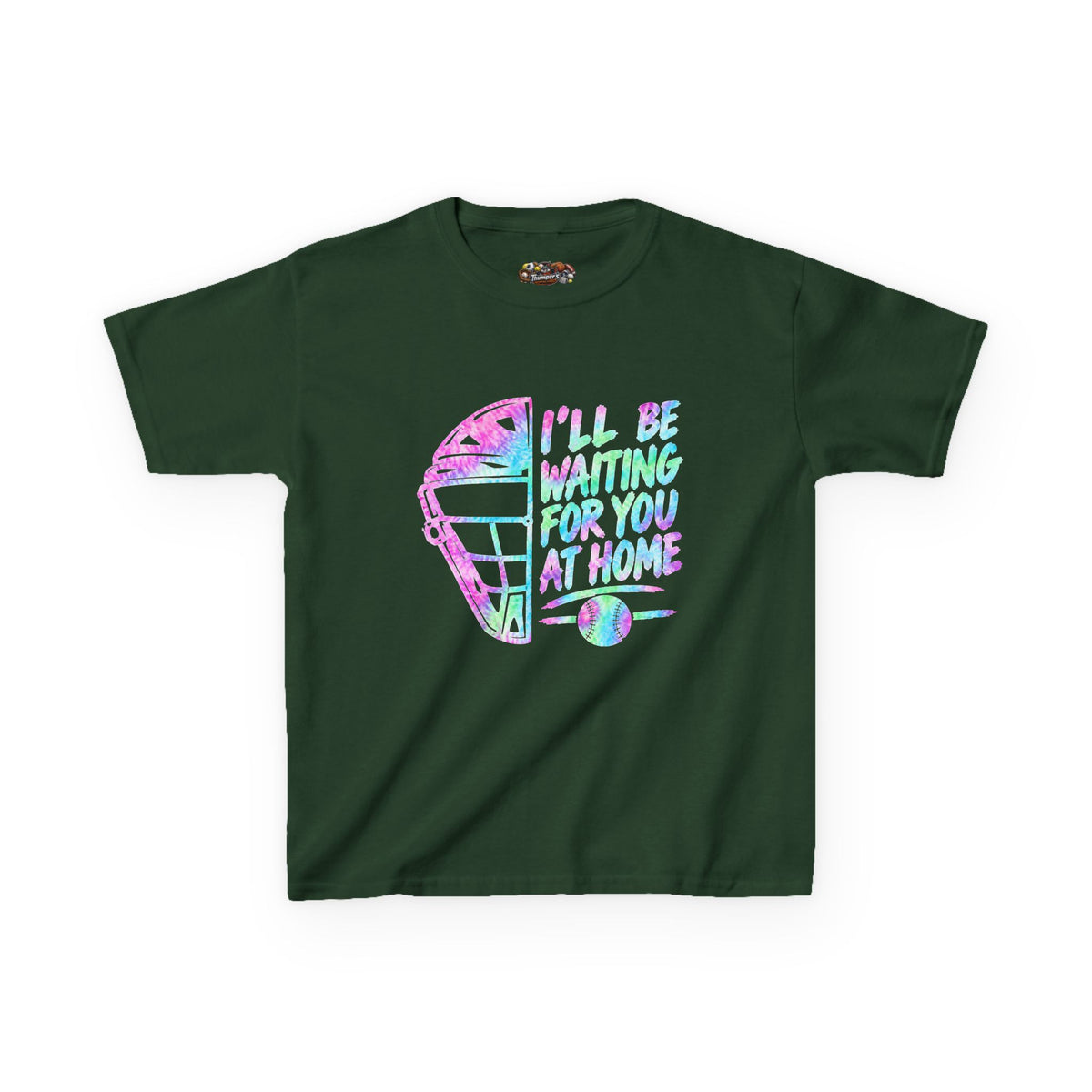 Kids Tee — Pastel Retro Helmet "I'll Be Waiting For You At Home" Graphic