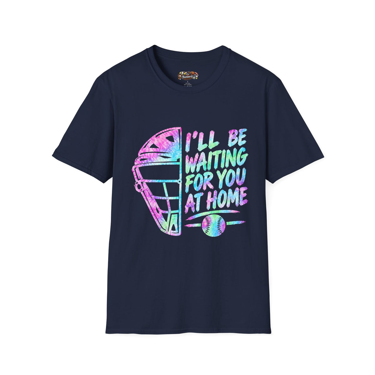 T‑Shirt — 'I'll Be Waiting For You At Home' Retro Hockey Helmet Tee