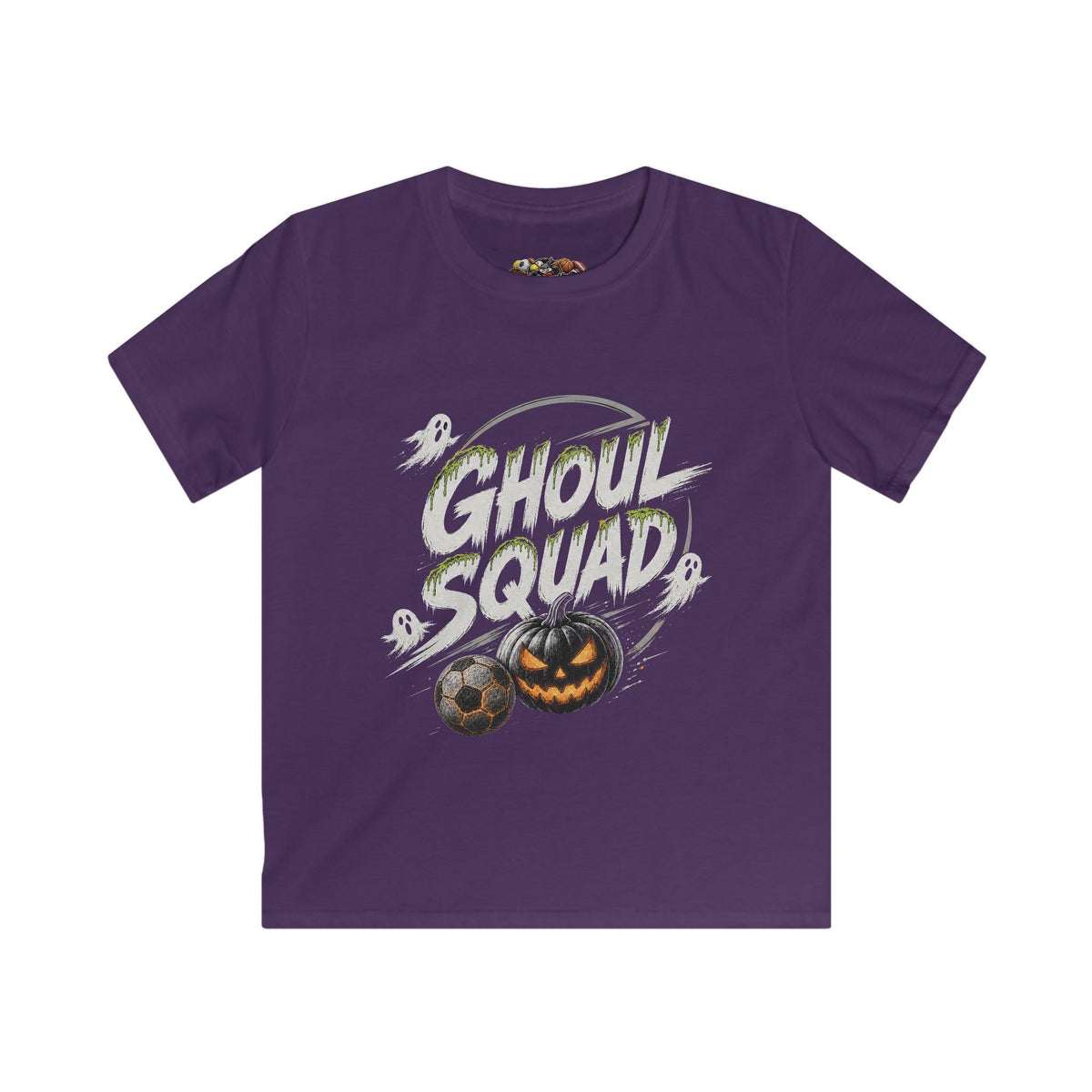 Kids Tee — "Ghoul Squad" Halloween Soccer Ghosts Shirt