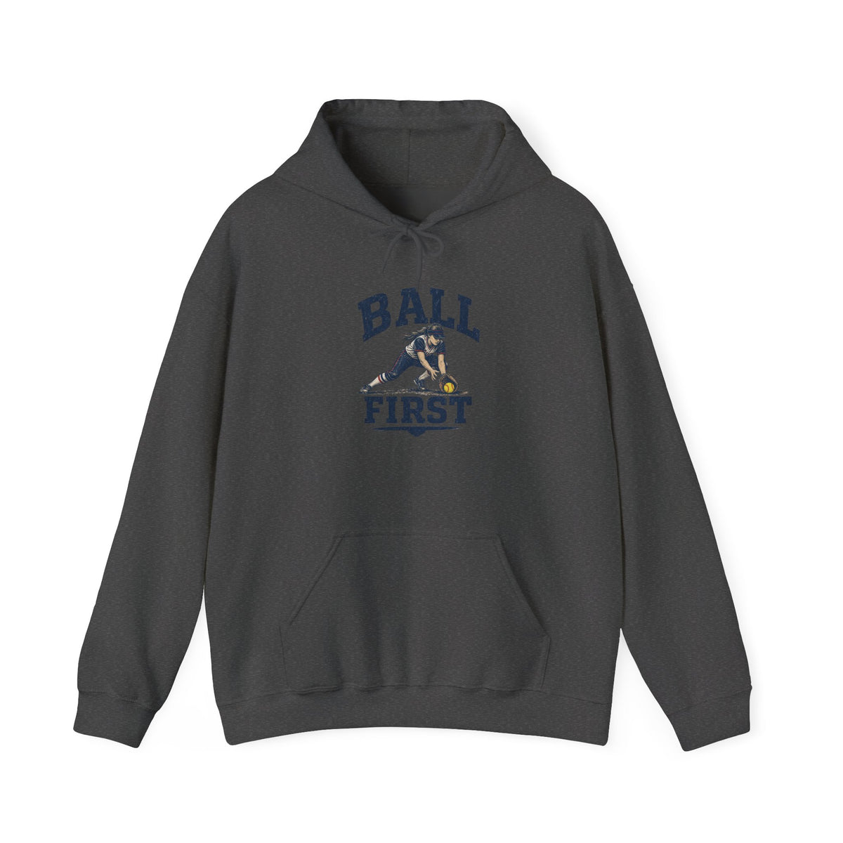 Ball First Hoodie – Vintage Football Player Graphic Sweatshirt