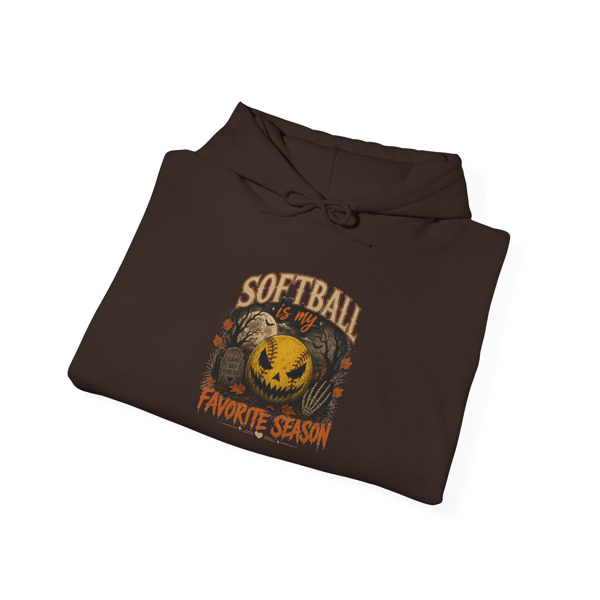 Softball Favorite Season Hoodie — Cute Pumpkin Softball Fall Baseball Mom Gift