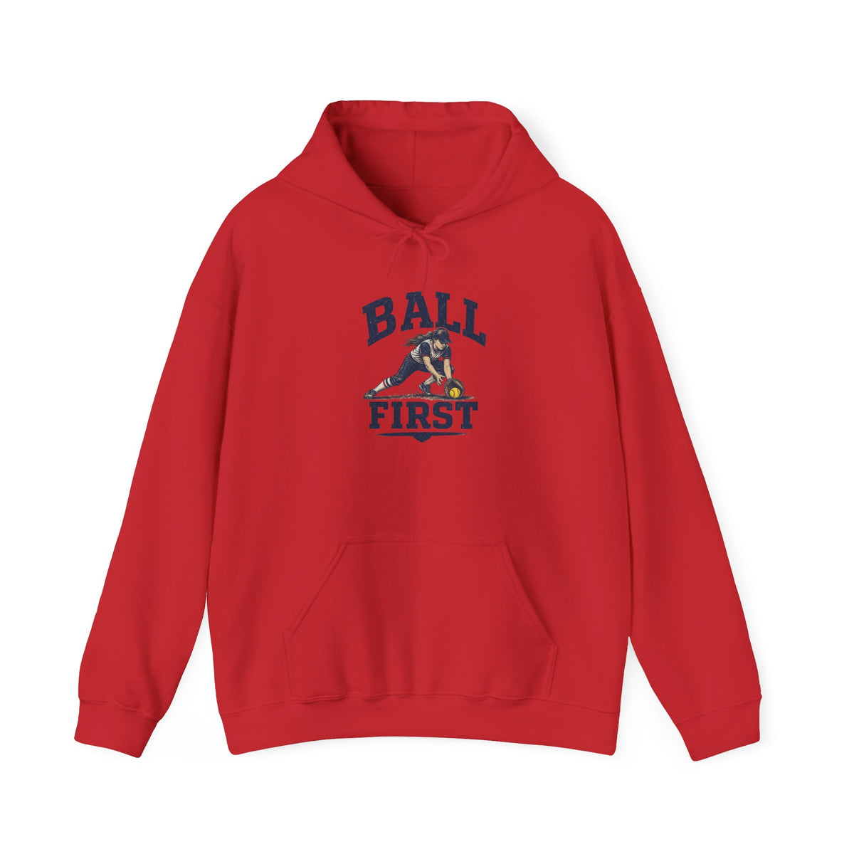 Ball First Hoodie – Vintage Football Player Graphic Sweatshirt