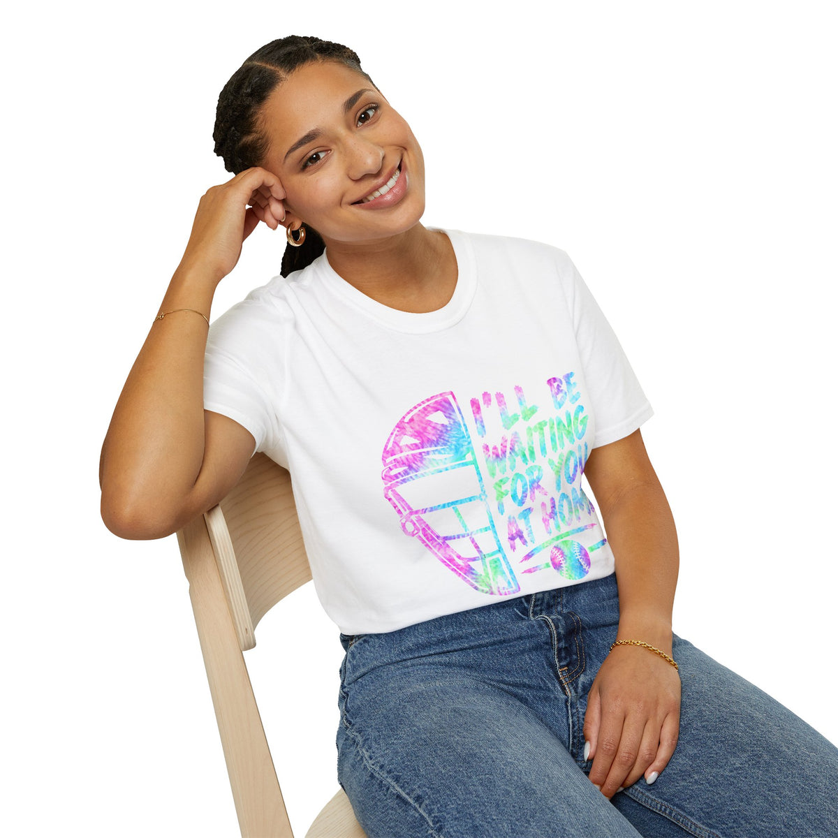 T‑Shirt — 'I'll Be Waiting For You At Home' Retro Hockey Helmet Tee
