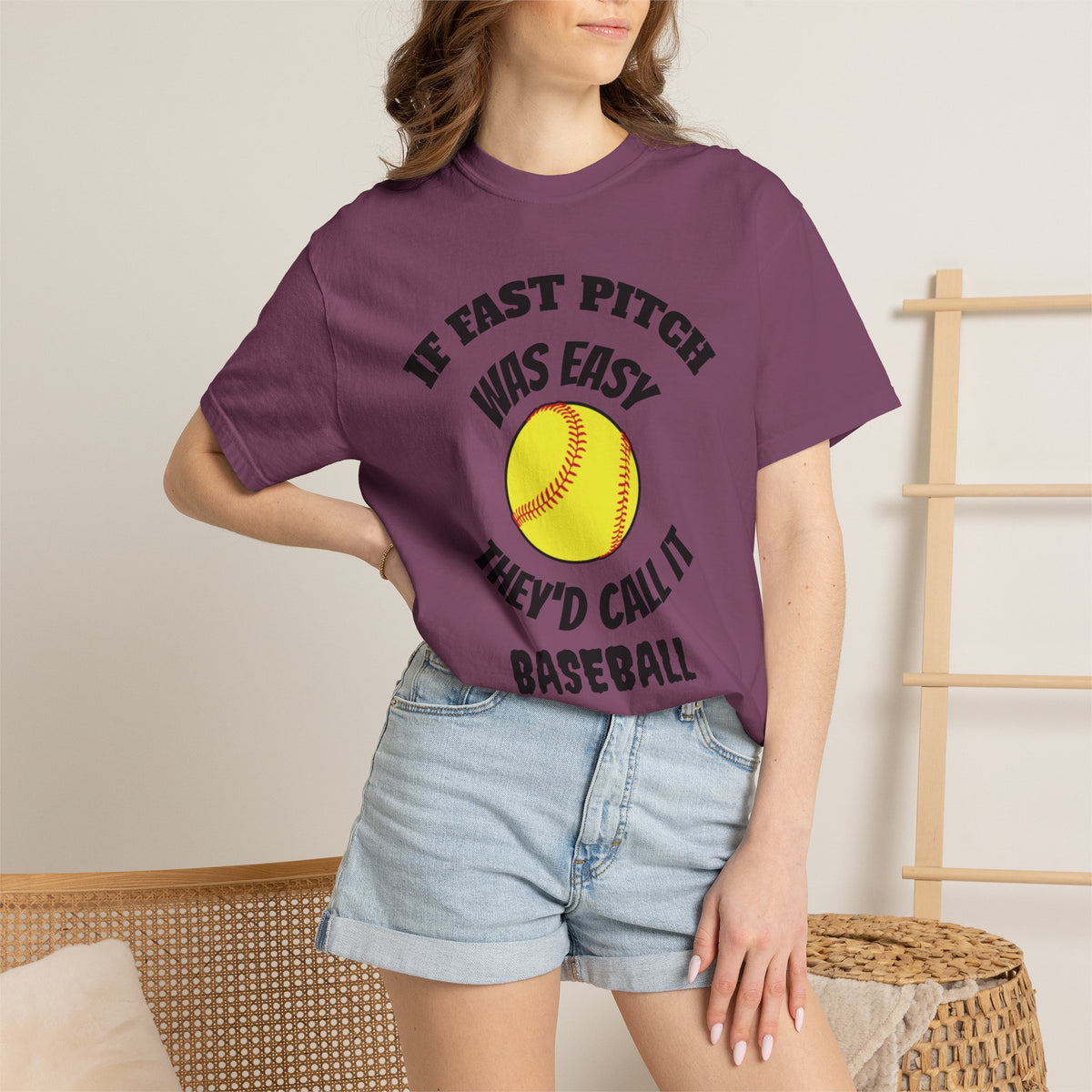 Softball Funny Tee — "If Fast Pitch Was Easy They'd Call It Baseball"