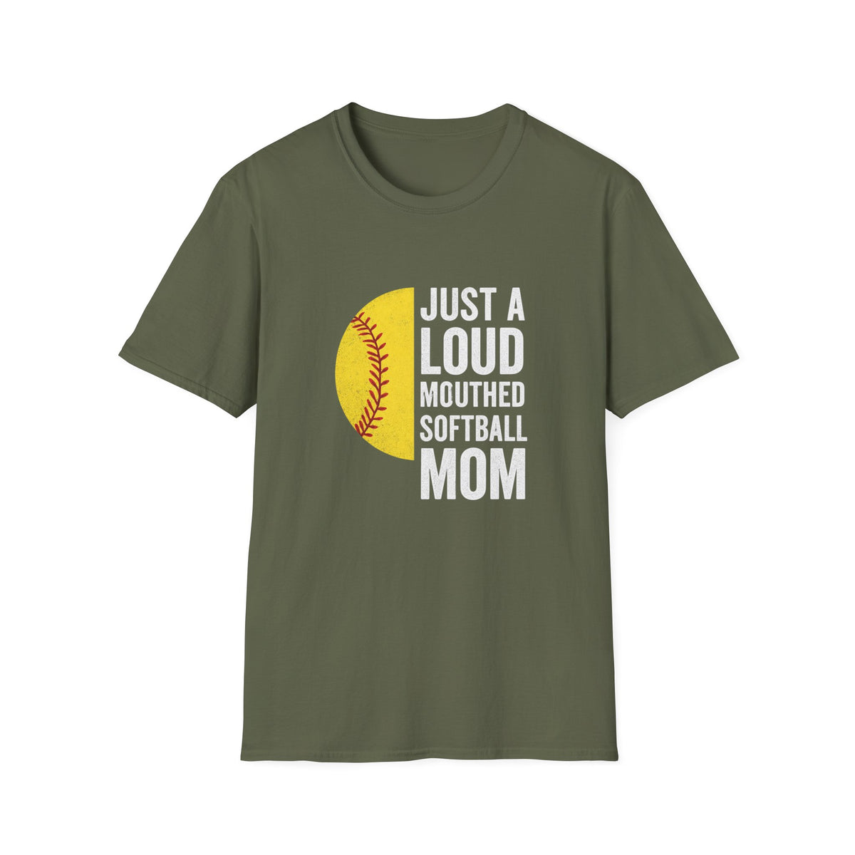 Softball Mom T-Shirt – "Just a Loud-Mouthed Softball Mom" Graphic Tee