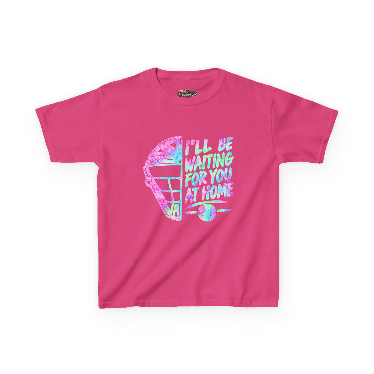 Kids Tee — Pastel Retro Helmet "I'll Be Waiting For You At Home" Graphic